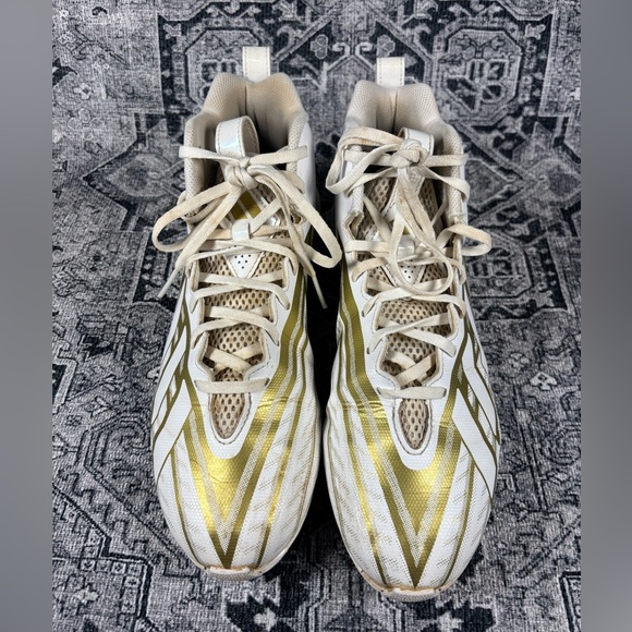 Adidas Freak Spark MD 23 HP7711 Men's US 10.5 White Gold Football Cleats ZAP678 - Picture 5 of 7